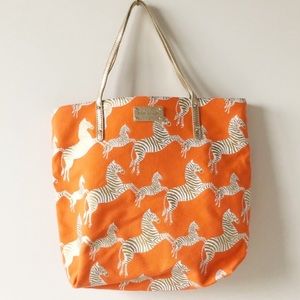 Kate Spade Orange Gold Zebra Tote